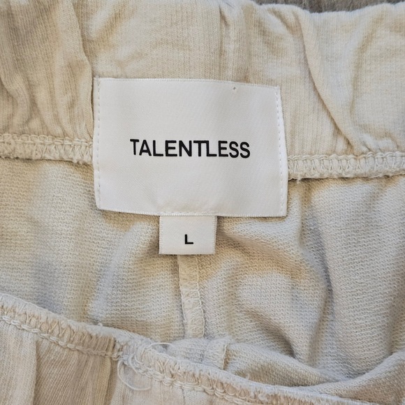 Talentless Women's French Terry Lounge Pants Size L Casual Lounge Comfort Cream - Picture 9 of 11